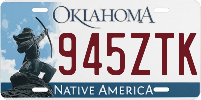 OK license plate 945ZTK