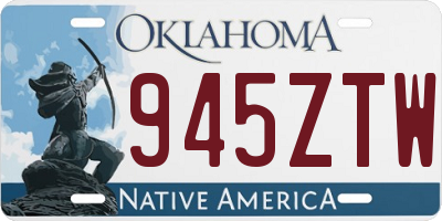 OK license plate 945ZTW
