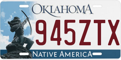 OK license plate 945ZTX