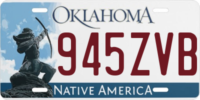 OK license plate 945ZVB