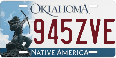 OK license plate 945ZVE