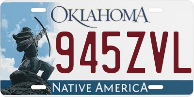OK license plate 945ZVL