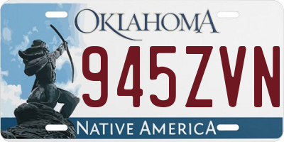 OK license plate 945ZVN