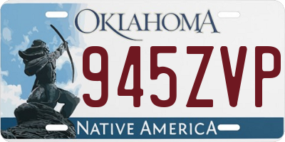 OK license plate 945ZVP