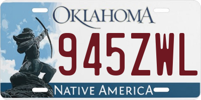 OK license plate 945ZWL