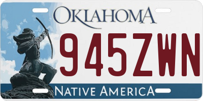 OK license plate 945ZWN