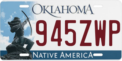 OK license plate 945ZWP
