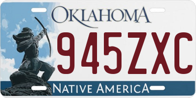 OK license plate 945ZXC