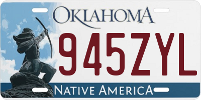 OK license plate 945ZYL