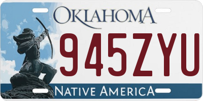 OK license plate 945ZYU