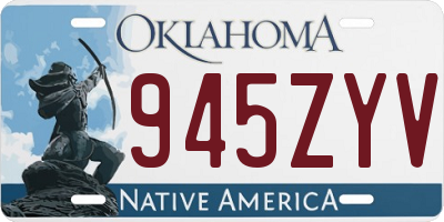 OK license plate 945ZYV