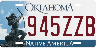 OK license plate 945ZZB