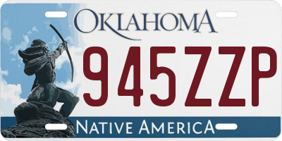 OK license plate 945ZZP
