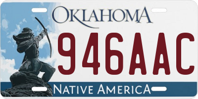 OK license plate 946AAC