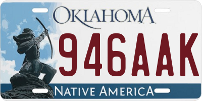 OK license plate 946AAK