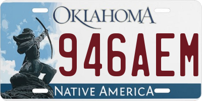 OK license plate 946AEM