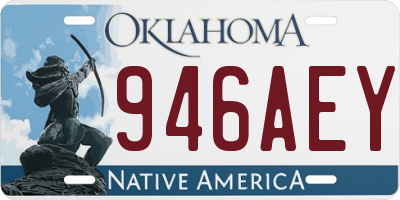 OK license plate 946AEY