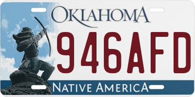 OK license plate 946AFD