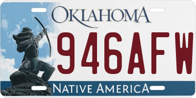 OK license plate 946AFW