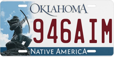 OK license plate 946AIM
