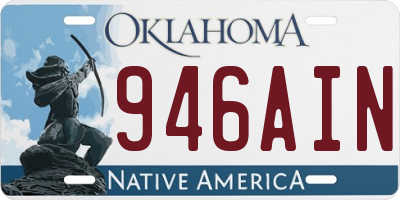 OK license plate 946AIN
