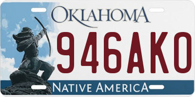 OK license plate 946AKO