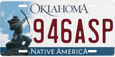 OK license plate 946ASP