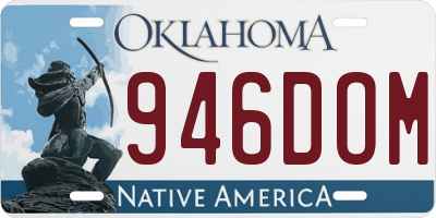 OK license plate 946DOM