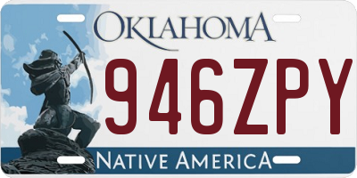OK license plate 946ZPY