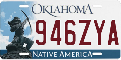OK license plate 946ZYA