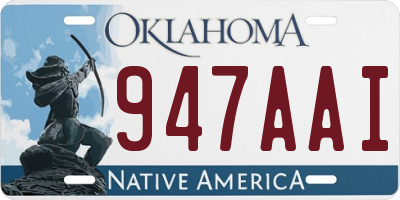 OK license plate 947AAI