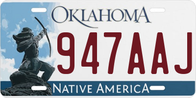 OK license plate 947AAJ