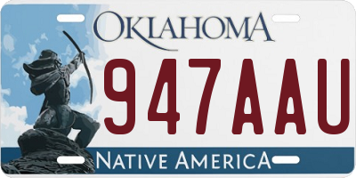 OK license plate 947AAU