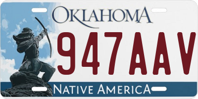 OK license plate 947AAV