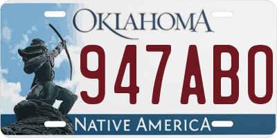 OK license plate 947ABO
