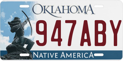OK license plate 947ABY