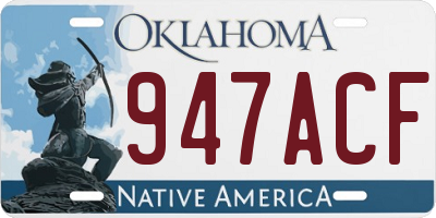OK license plate 947ACF