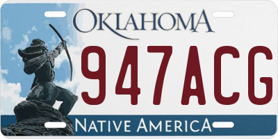 OK license plate 947ACG