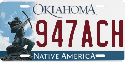 OK license plate 947ACH