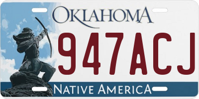 OK license plate 947ACJ