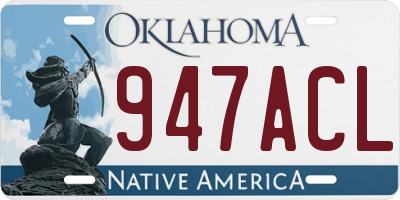 OK license plate 947ACL
