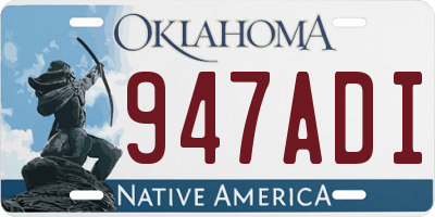 OK license plate 947ADI
