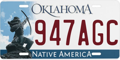 OK license plate 947AGC