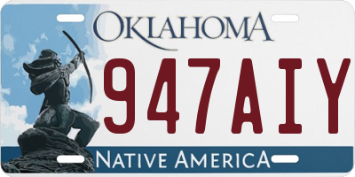 OK license plate 947AIY