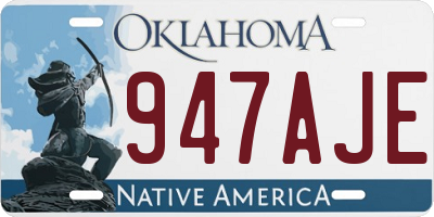 OK license plate 947AJE
