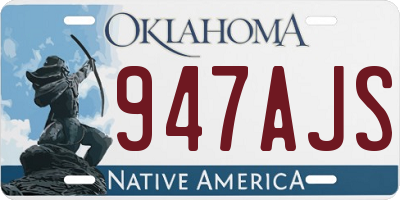OK license plate 947AJS