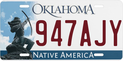 OK license plate 947AJY
