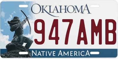 OK license plate 947AMB