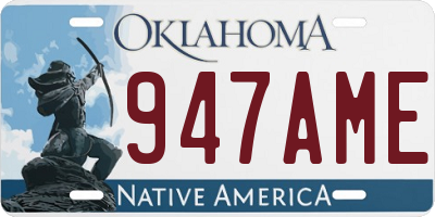OK license plate 947AME