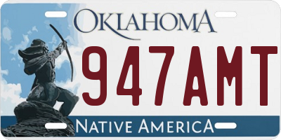 OK license plate 947AMT
